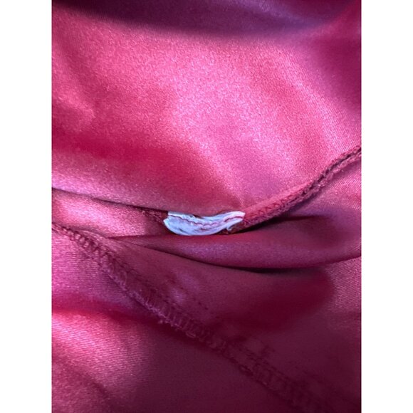 Vintage Talbots Button Up Pockets Red Suede Feel Stretch Blouse Size M - Picture 8 of 9